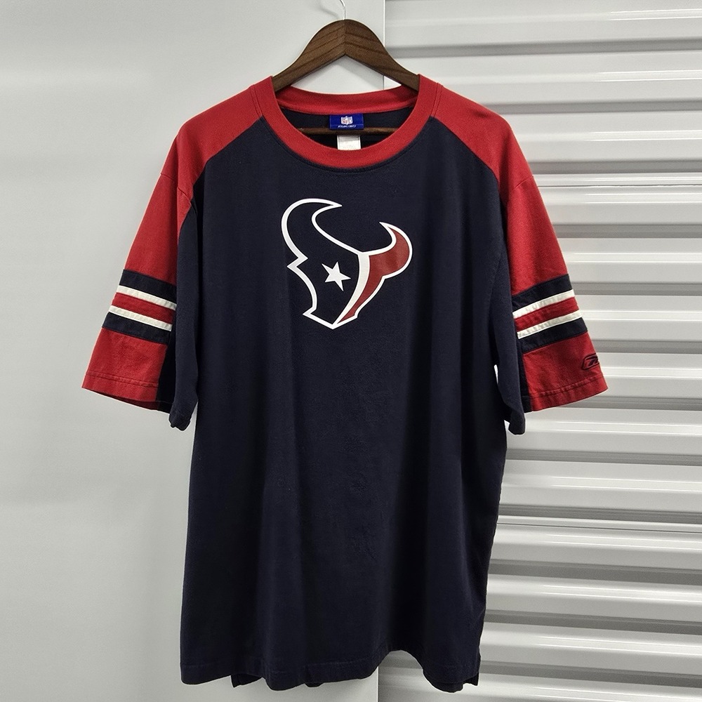 Reebok Houston Texans Logo T-Shirt Men's XL Navy Red NFL Football Tee